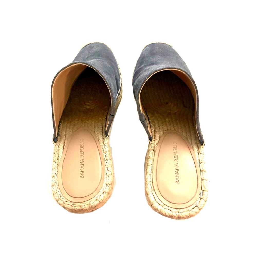 NWOT Banana Republic Suede Espadrille  Slip-on Mule with Wedge Heel - Picture 7 of 12